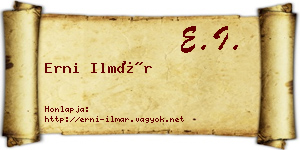 Erni Ilmár névjegykártya